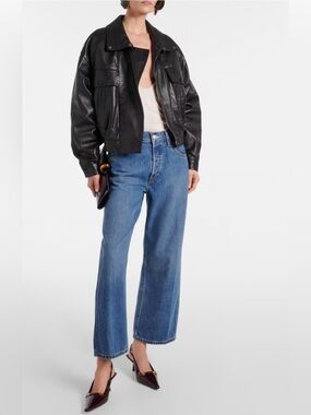 Re/Done Loose Crop High Rise Straight Jeans- Oversized
